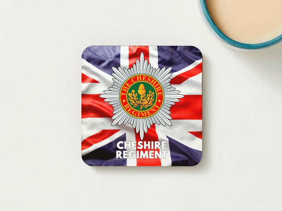 Cheshire Regiment Military Coaster set of 2 or 4