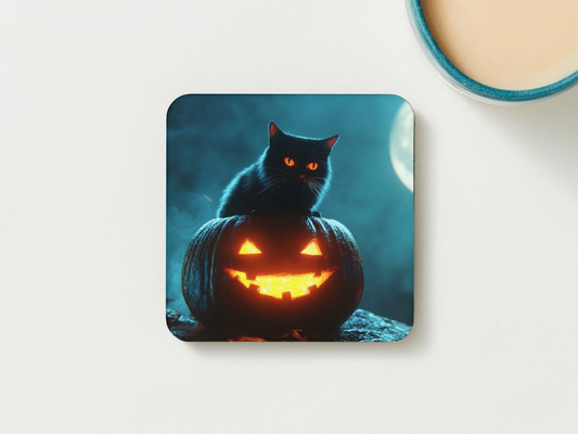 Halloween Cat Coaster SET of 2 or 4