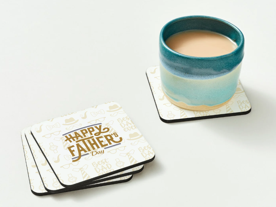Father's Day Coasters SET of 2 or 4 Happy Fathers Day