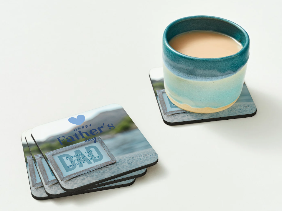 Father's Day Coasters SET of 2 or 4 Happy Fathers Day