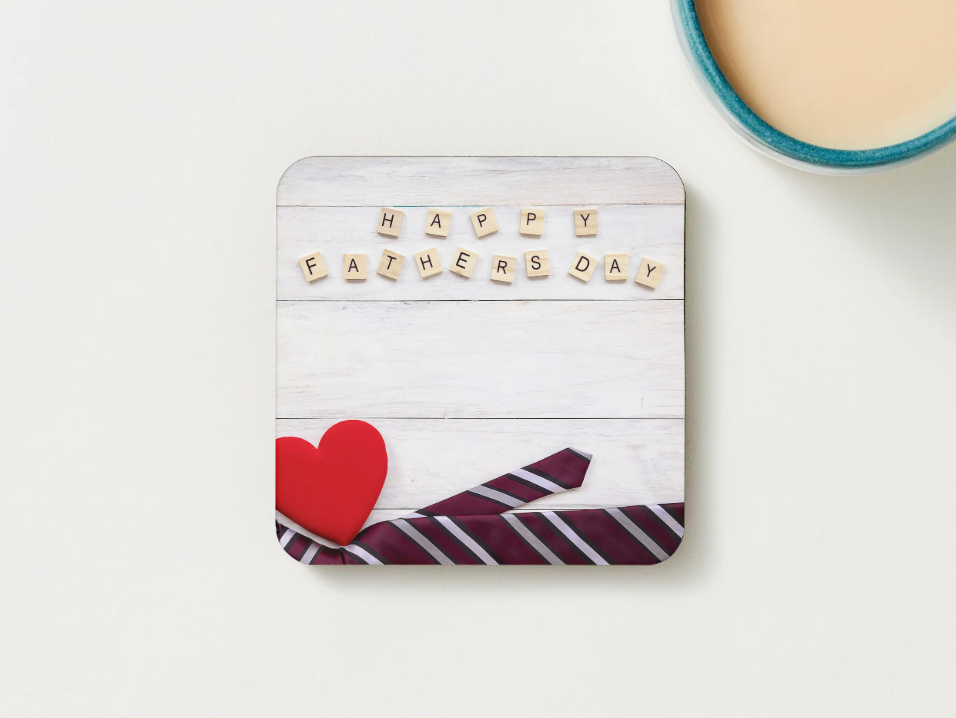 Father's Day Coasters SET of 2 or 4 Happy Fathers Day Personalised