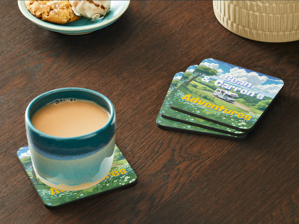 Motorhome Coasters Campervan SET of 2 or 4 Personalised