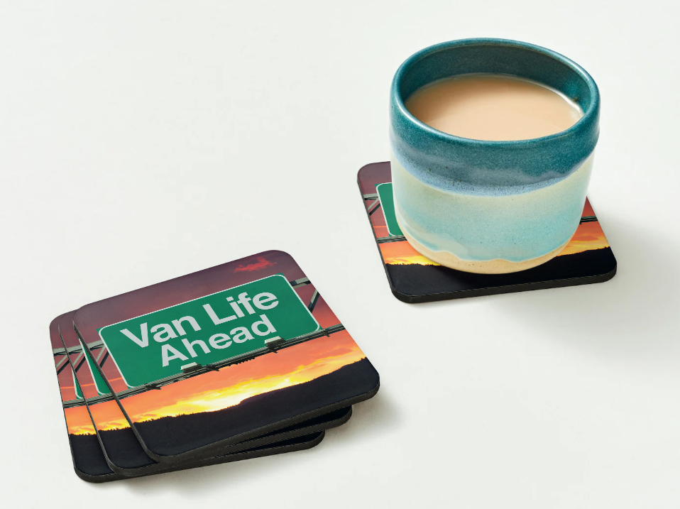 Motorhome Coasters Campervan SET of 2 or 4 Van Life Ahead