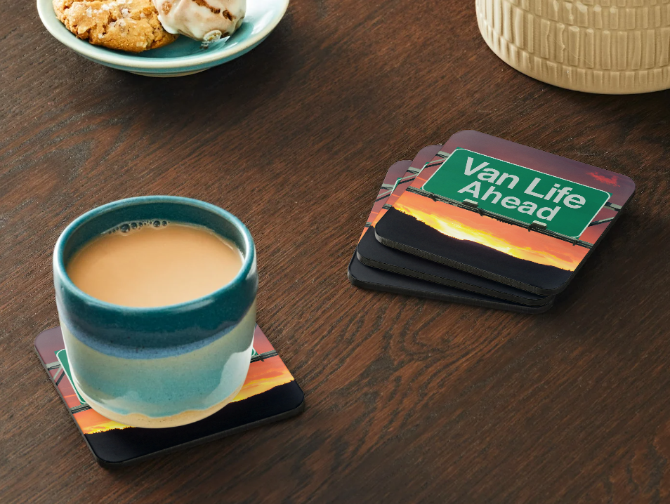 Motorhome Coasters Campervan SET of 2 or 4 Van Life Ahead