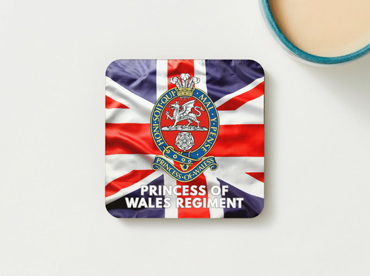 Princess Of Wales Regiment Military Coaster set of 2 or 4