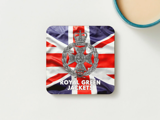 Royal Green Jackets Military Coaster set of 2 or 4