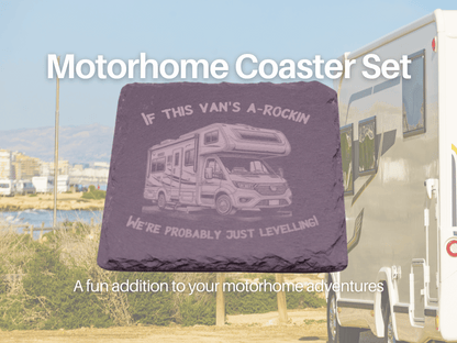 Motorhome Coaster With Slogan, Slate Coaster, Black Slate Coasters