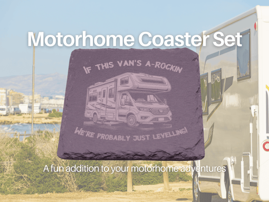 Motorhome Coaster With Slogan, Slate Coaster, Black Slate Coasters