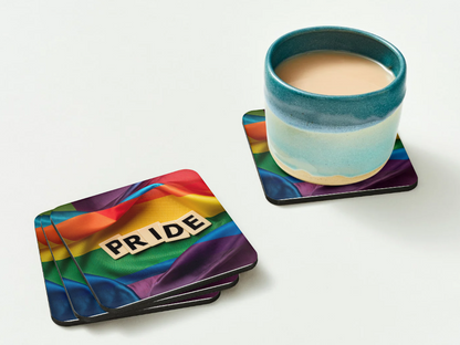 Pride Scrabble Tiles Coaster – Rainbow Design