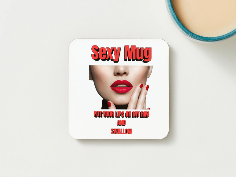 Adult Humour Sexy Mug – Flirty Lips Design & Cheeky Rim Quote