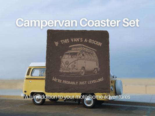 Campervan Coaster With Slogan, Slate Coaster, Black Slate Coasters (Copy)