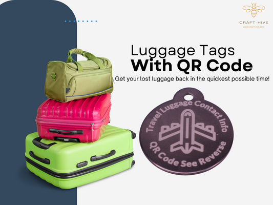 Travel Tag, Luggage ID Tag - Suitcase Travel Name Address Baggage QR Code (2 Tags included)