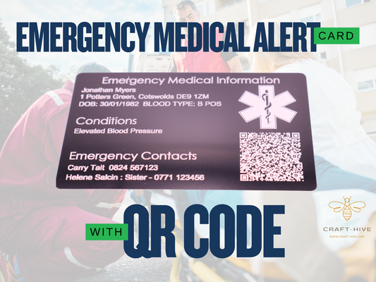 In Case Of Emergency Medical Alert Card With QR Code (ICE)
