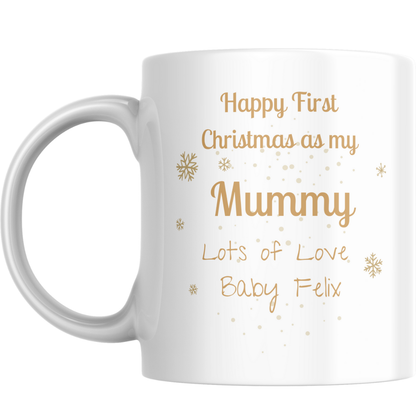 Baby’s First Christmas Mummy Mug – Personalised Photo & Message
