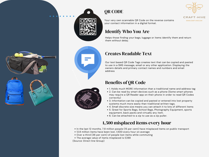 Lost Bag Tags Personalised Custom Engraved Address Tags Perfect for all bags (2 Tags included)