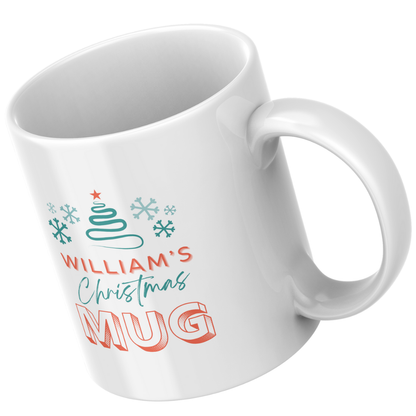 Personalised Christmas Mug & Coaster Set – Name Customised