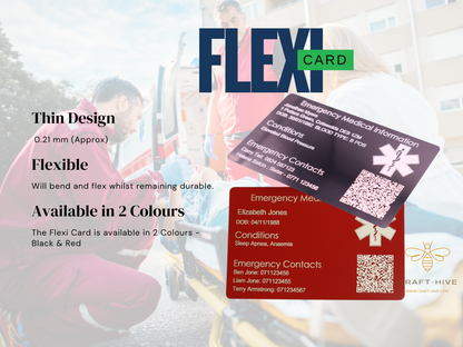 In Case Of Emergency Medical Alert Card With QR Code (ICE)