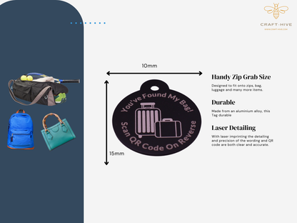 Lost Bag Tags Personalised Custom Engraved Address Tags Perfect for all bags (2 Tags included)