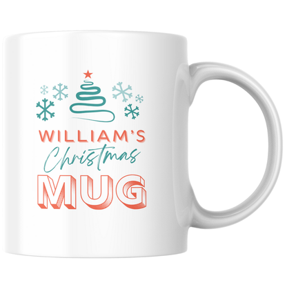 Personalised Christmas Mug & Coaster Set – Name Customised