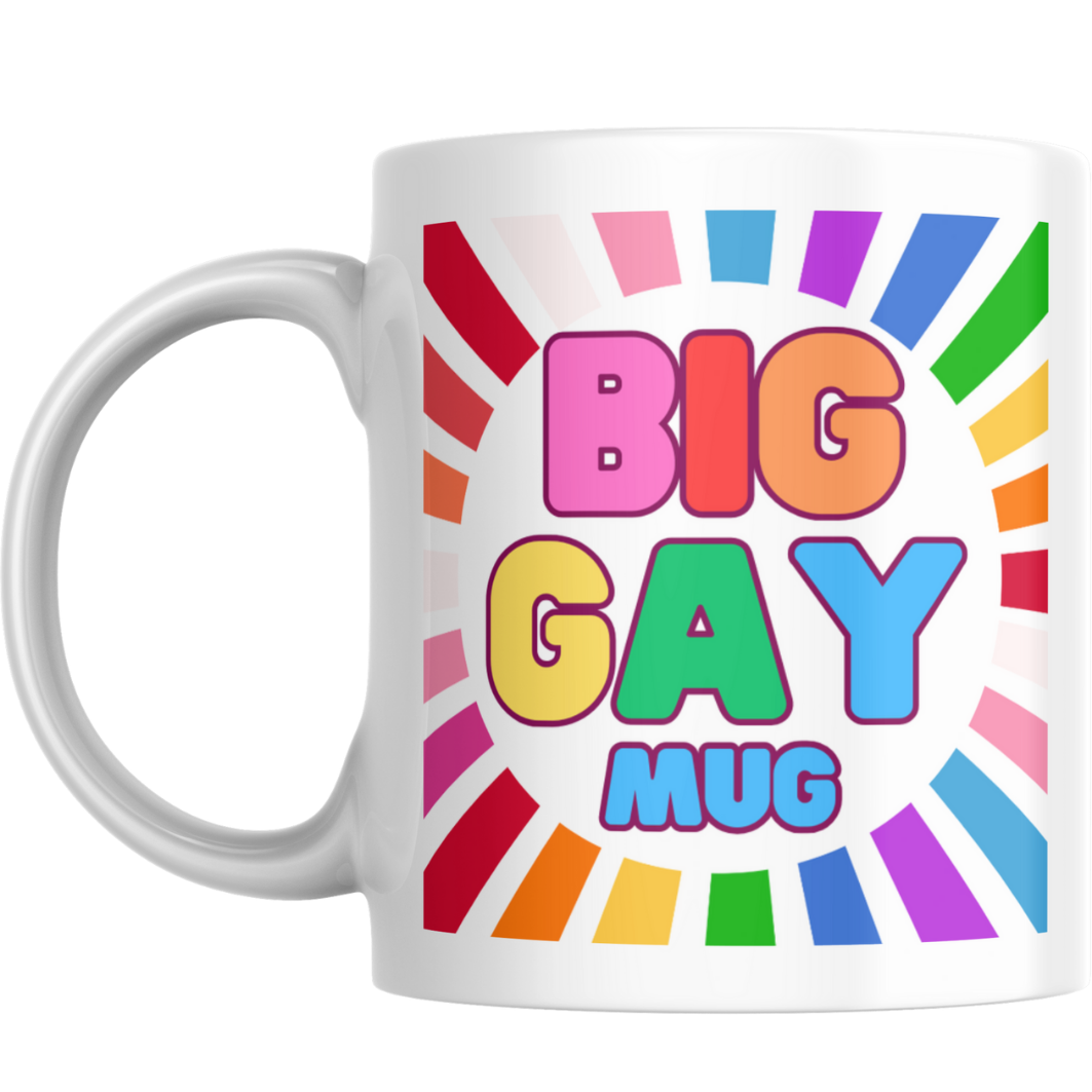 BIG GAY MUG – Rainbow Colour Design