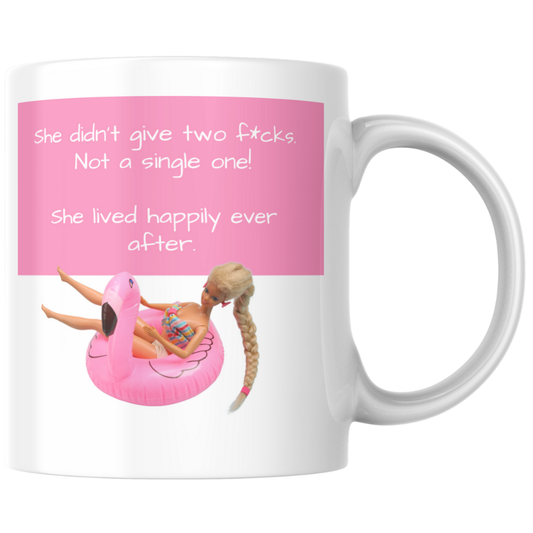 Adult Humour “Happily Ever After” Doll Mug – Relaxing Rubber Ring Design