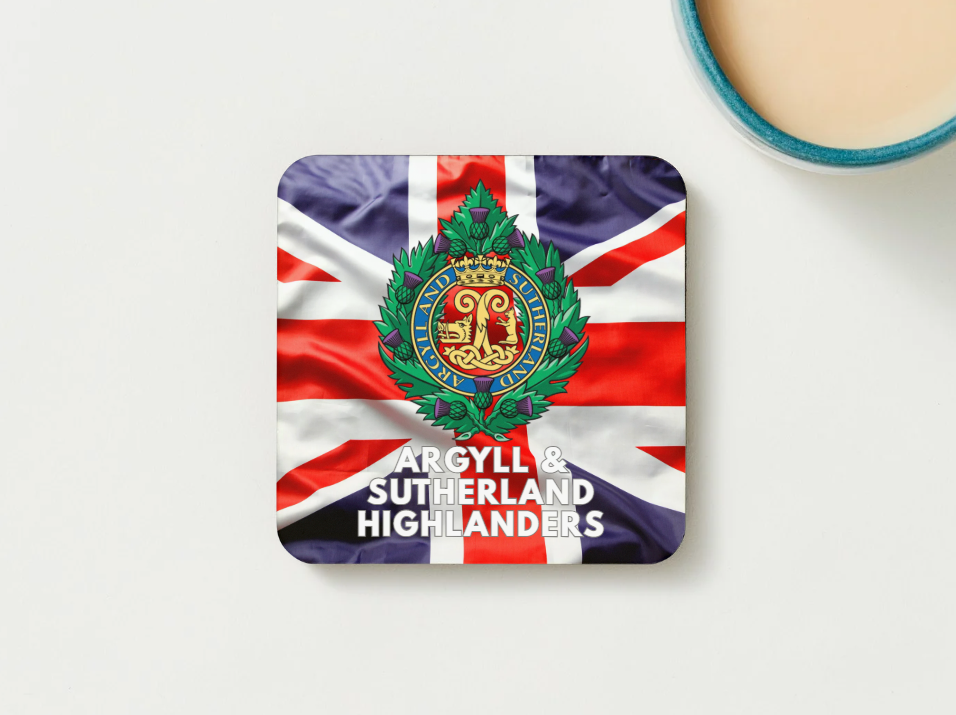 Argyll & Sutherland Highlanders Military Coaster set of 2 or 4
