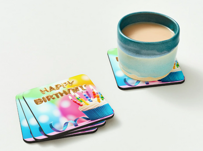 🎉 Birthday Celebration Coasters – Fun & Personalised Gift (Sets of 2 or More)