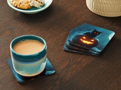 Halloween Cat Coaster SET of 2 or 4