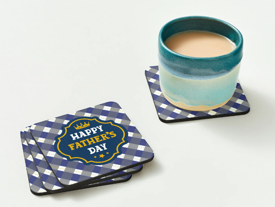 Father's Day Coasters SET of 2 or 4 Happy Fathers Day