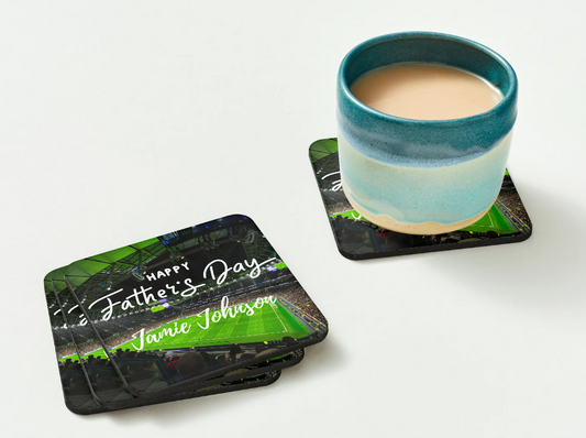 Father's Day Coasters SET of 2 or 4 Happy Fathers Day Personalised