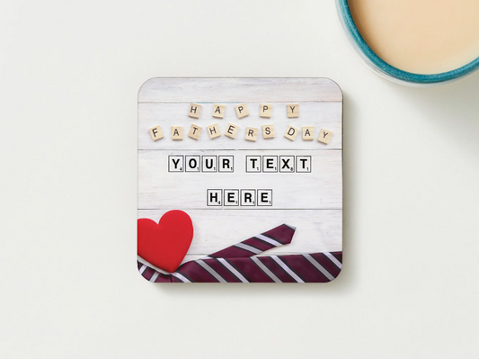 Father's Day Coasters SET of 2 or 4 Happy Fathers Day Personalised