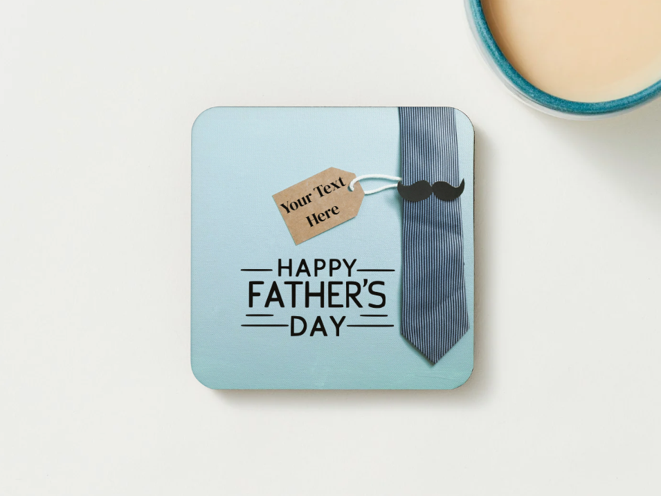 Father's Day Coasters SET of 2 or 4 Happy Fathers Day Personalised