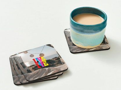 Motorhome Coasters Campervan SET of 2 or 4 Live LIfe