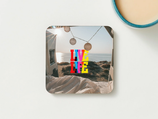 Motorhome Coasters Campervan SET of 2 or 4 Live LIfe