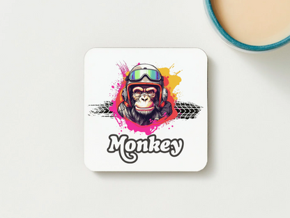 Honda Monkey Mug – Chimp Rider Design with Tyre Mark & Colour Splash
