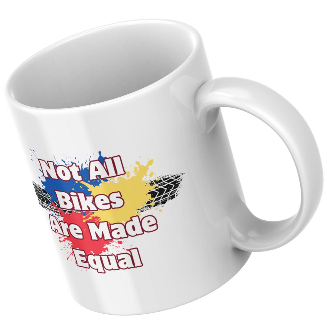 Honda Monkey Mug – Chimp Rider Design with Tyre Mark & Colour Splash