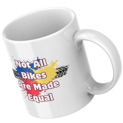 Honda Monkey Mug – Chimp Rider Design with Tyre Mark & Colour Splash