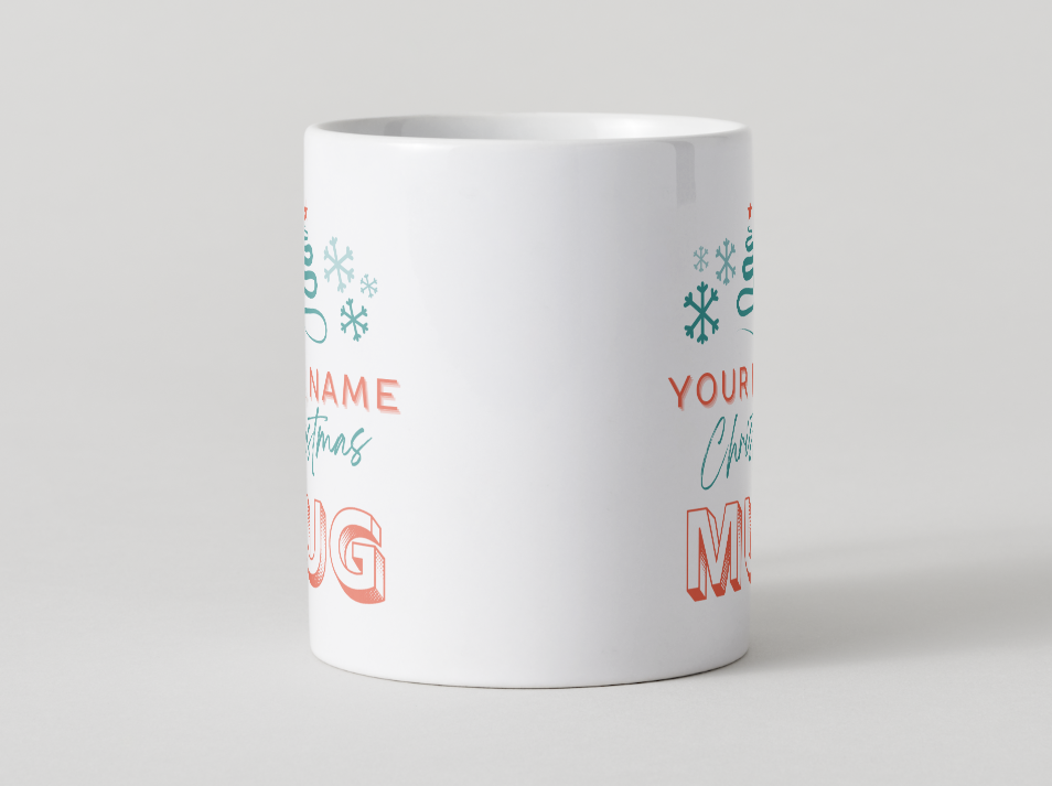 Personalised Christmas Mug & Coaster Set – Name Customised