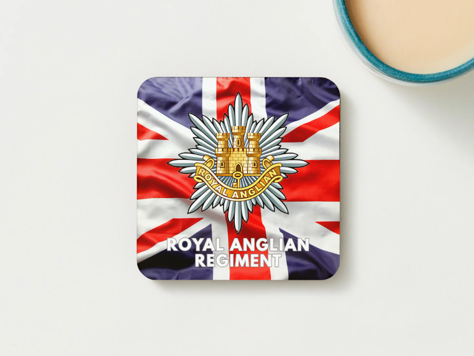 Royal Anglian Regiment Military Coaster set of 2 or 4