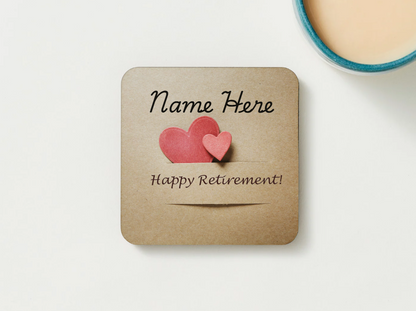 Retirement Coasters SET of 2 or more Personalised Happy Retirement
