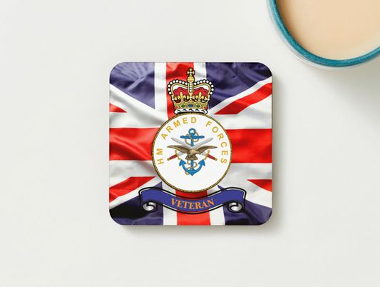 HM Forces Veteran Military Coaster set of 2 or 4
