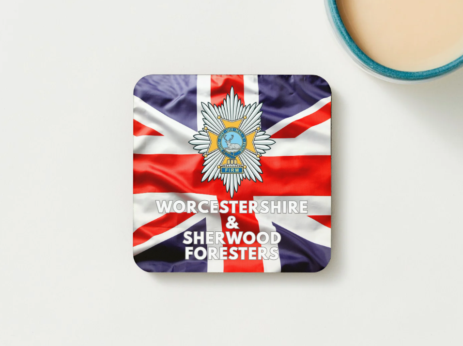 Worcester & Sherwood Foresters Military Coaster set of 2 or 4